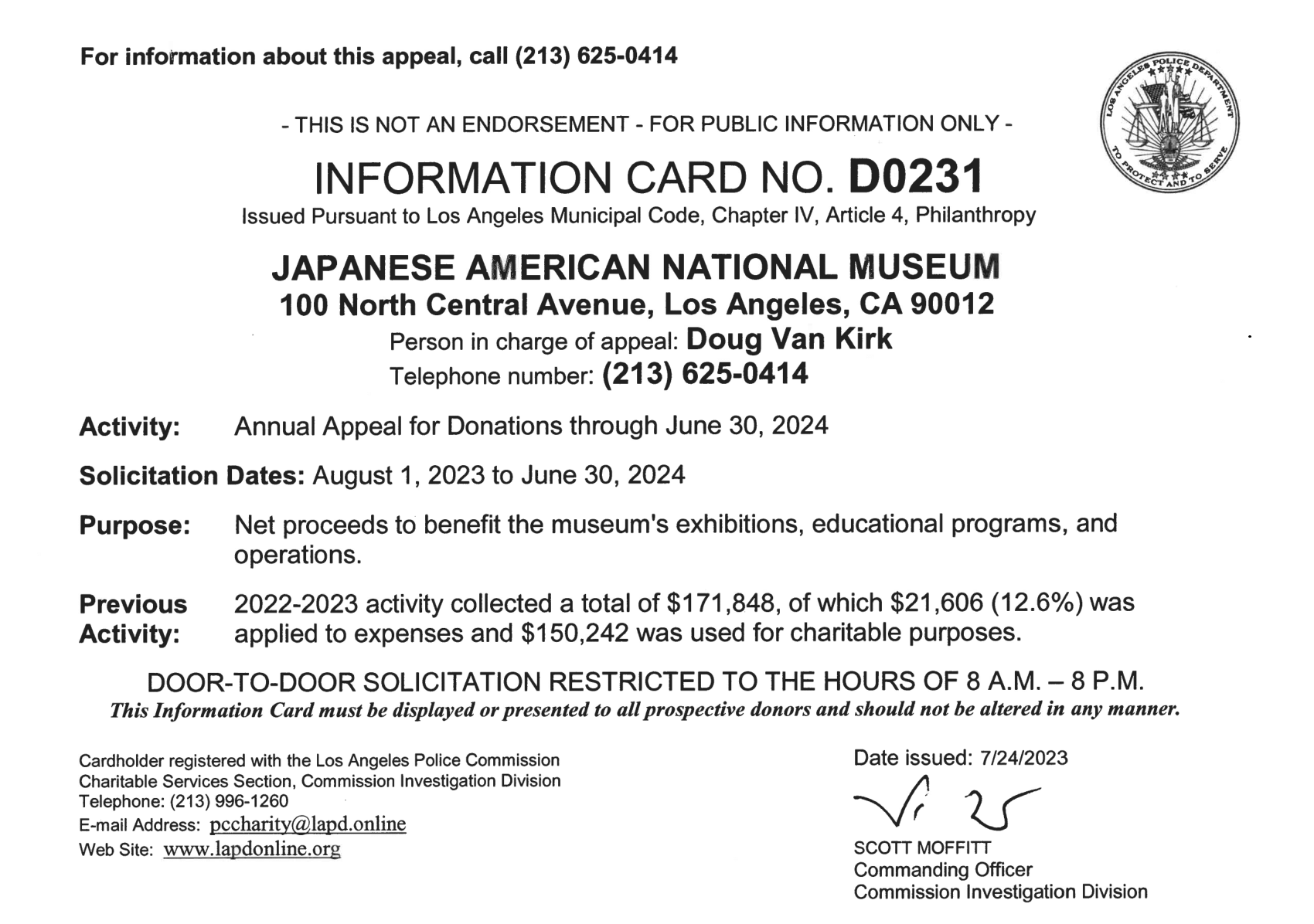 FY2024 Annual Appeal Info Card